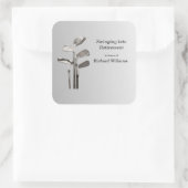 Moderne Golf Sport Golfclubs Quadratischer Aufkleber (Tasche)