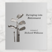 Moderne Golf Sport Golfclubs Weinetikett (Einzelnes Label)