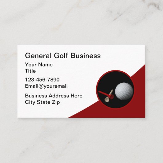 Moderne Golf Theme Editable Business Cards Visitenkarte (Vorderseite)