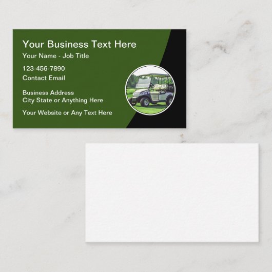 Moderne Golf Theme Visitenkarten Visitenkarte (Vorne/Hinten)