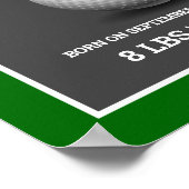 Moderne Golfball-Baby-Geburtsstatistik Poster (Ecke)