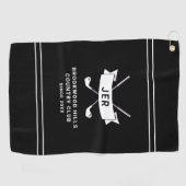 Moderne Golfer Custom Monogramm Golfschläger Schwa Golfhandtuch (Horizontal)