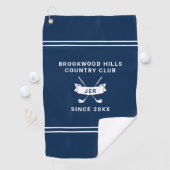 Moderne Golfer Monogramm Initialen Golfschläger Bl Golfhandtuch (Insitu)