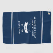 Moderne Golfer Monogramm Initialen Golfschläger Bl Golfhandtuch (Horizontal)
