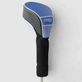 Moderne Golfer Personalisiert Initials Royal Blue Golf Headcover (angewinkelt)