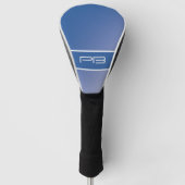 Moderne Golfer Personalisiert Initials Royal Blue Golf Headcover (Vorderseite)