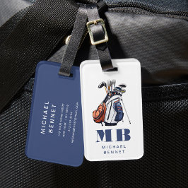 Moderne Golfer Sport Monogramm Gepäckanhänger