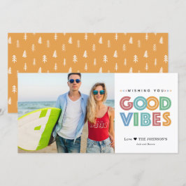 Moderne Good Vibes Foto Holiday Card Feiertagskarte