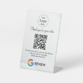 Moderne Google Bewertungen QR-Code-Tischschild Sockelschild (Vorderseite)