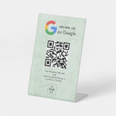 Moderne Google Bewertungen QR-Code-Tischschild Sockelschild (Vorderseite)
