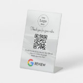 Moderne Google Bewertungen QR-Code-Tischschild Sockelschild (Vorderseite)