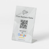 Moderne Google Bewertungen QR-Code-Tischschild Sockelschild (Vorderseite)