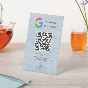 Moderne Google Bewertungen QR-Code-Tischschild Sockelschild