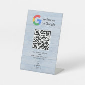 Moderne Google Bewertungen QR-Code-Tischschild Sockelschild (Vorderseite)
