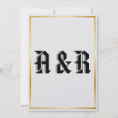Moderne gotische Monogramm-Hochzeitseinladung - Sc (Vorderseite)