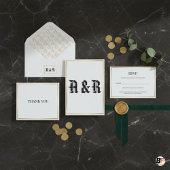 Moderne gotische Monogramm-Hochzeitseinladung - Sc