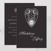 Moderne gotische Planchette-Hochzeit Einladung (Vorne/Hinten)