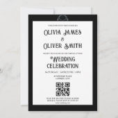 Moderne gotische qr-Hochzeit Einladung (Rückseite)