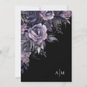 Moderne gotische Schwarze Hochzeit Einladung (Rückseite)