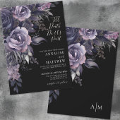 Moderne gotische Schwarze Hochzeit Einladung