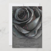 Moderne gotische Schwarze Rose Moody Elegant Handf Einladung (Vorderseite)