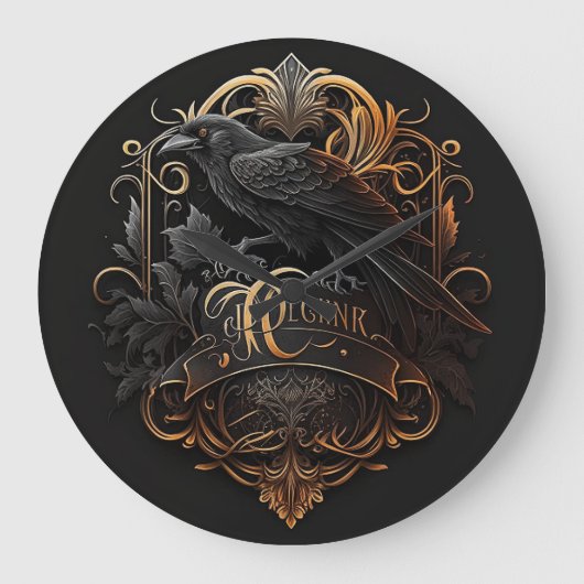 Moderne gotische Uhr. Große Wanduhr (Vorderseite)