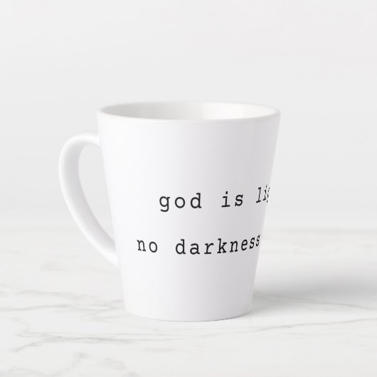 Moderne Gott ist Licht Latte Tasse (Linke Ecke)