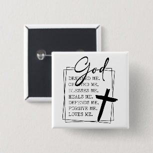 Moderne Gott liebt mich Typografie-Schriftzug-Zita Button