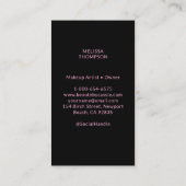 Moderne Göttin Makeup Haar Nägel Pink Black Chic Visitenkarte (Rückseite)