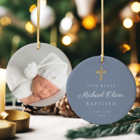 Moderne Gottsbless Cross Boy Taufe Keramik Ornament