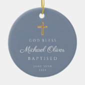 Moderne Gottsbless Cross Boy Taufe Keramik Ornament (Vorne)