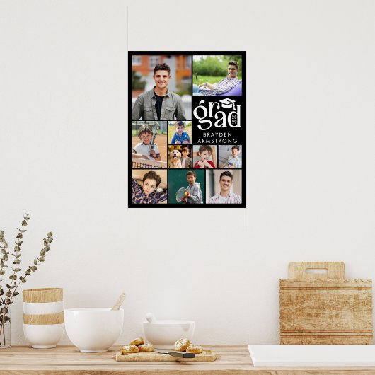 Moderne Grad 10 Foto Collage Fett Typ Cap Poster (Küche)