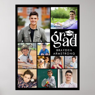Moderne Grad 10 Foto Collage Fett Typ Cap Poster