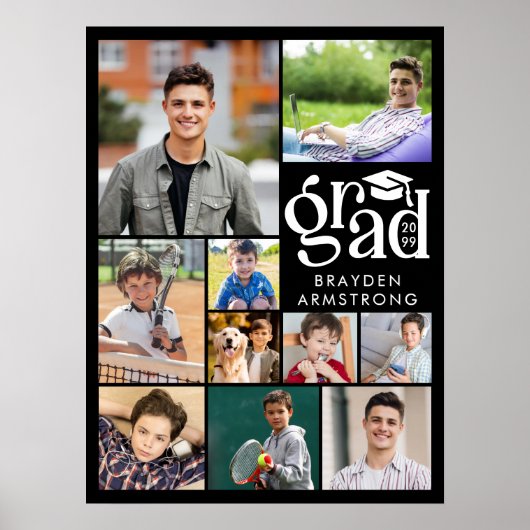 Moderne Grad 10 Foto Collage Fett Typ Cap Poster (Vorne)