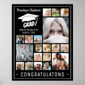 Moderne GRAD 13 x Foto Collage Graduation Party Poster (Vorne)