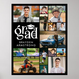 Moderne Grad 15 Foto Collage Fett Typ Cap Poster