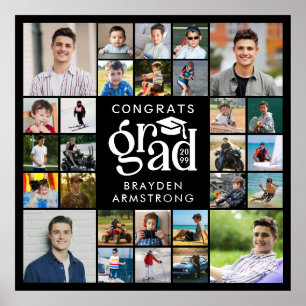 Moderne Grad 28 Foto Collage Fett Typ Cap Poster