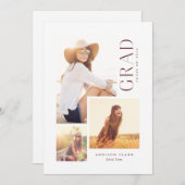 Moderne Grad 3 Foto Collage Red Ankündigung (Vorne/Hinten)