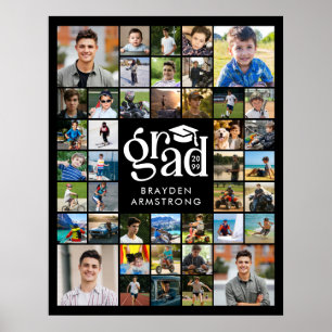 Moderne Grad 42 Foto Collage Fett Typ Cap Poster