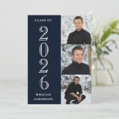 Moderne Grad 4 FOTO Collage Graduation Party Einladung (Stehend Vorderseite)