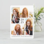 Moderne Grad 4 Fotos Einfache Abschluss Einladung (Stehend Vorderseite)