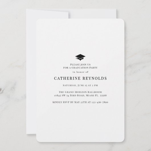 Moderne Grad 4 Fotos Einfache Abschluss Einladung (Rückseite)