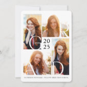 Moderne Grad 4 Fotos Einfache Abschluss Einladung (Vorderseite)