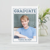 Moderne Grad Abschluss Ankündigung Einladung (Stehend Vorderseite)