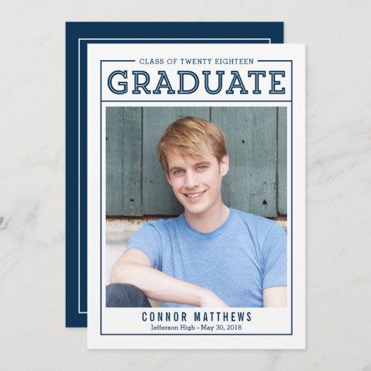 Moderne Grad Abschluss Ankündigung Einladung (Vorne/Hinten)