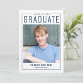 Moderne Grad Abschluss Ankündigung Einladung (Stehend Vorderseite)