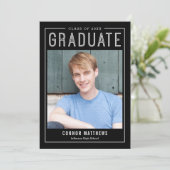 Moderne Grad Abschluss Ankündigung Einladung (Stehend Vorderseite)