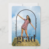 Moderne GRAD Black Arch Foto Graduation Party Einladung (Vorderseite)