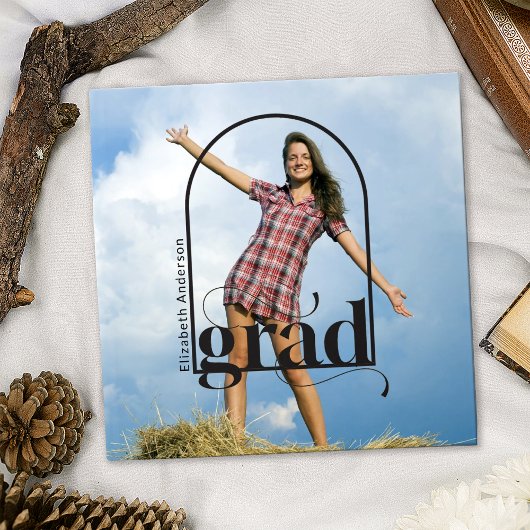 Moderne GRAD Black Arch Foto Graduation Party Gästebuch