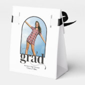 Moderne GRAD Black Arch Foto Graduation Party Geschenkschachtel (Rückseite)